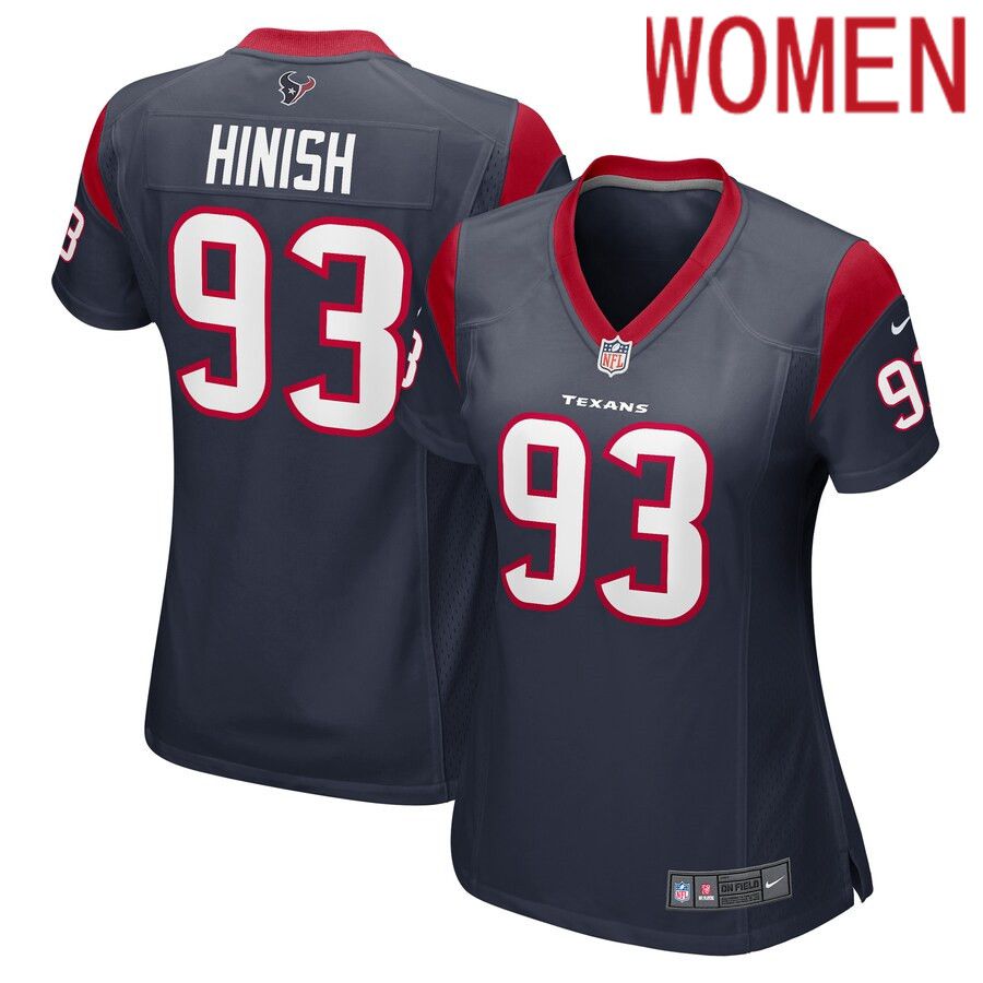 Women Houston Texans 93 Kurt Hinish Nike Navy Game Player NFL Jersey